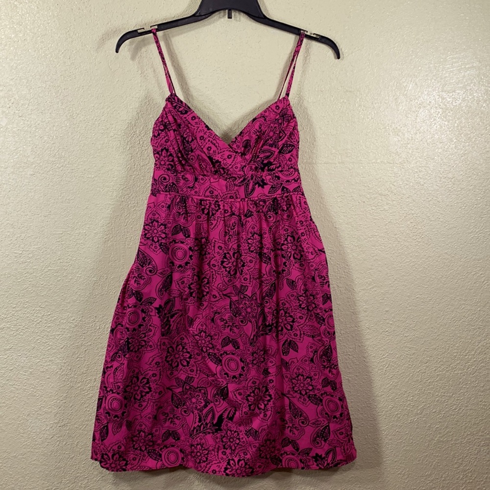 Roulette Summer Dress Size 8 Pink Black Floral NWT